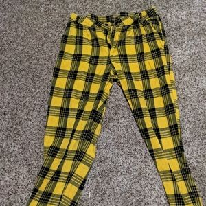 Fun yellow plaid pants.